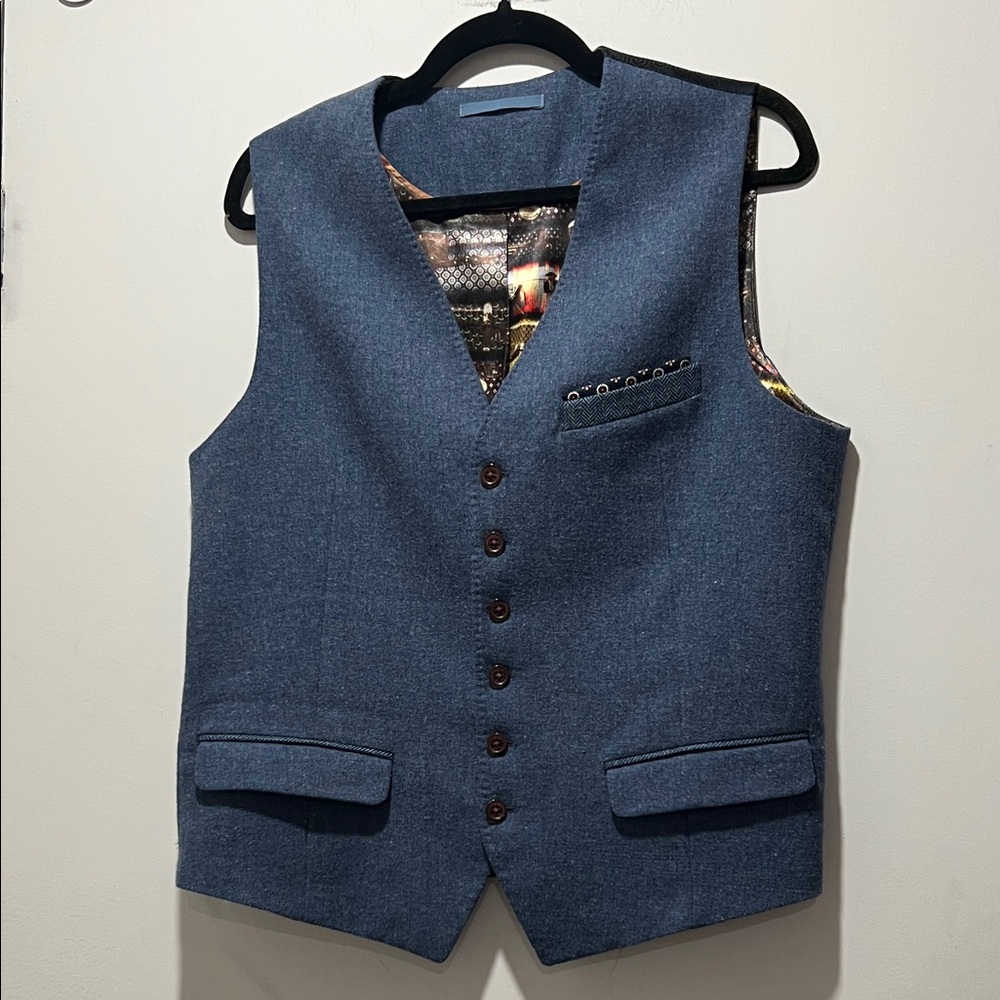 Ted Baker Men’s Blue Button-Up Vest